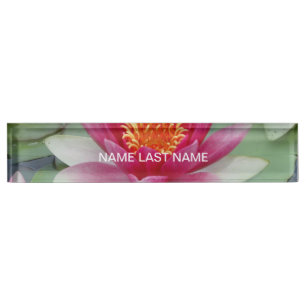 Pink Lotus Water Lily Nameplate