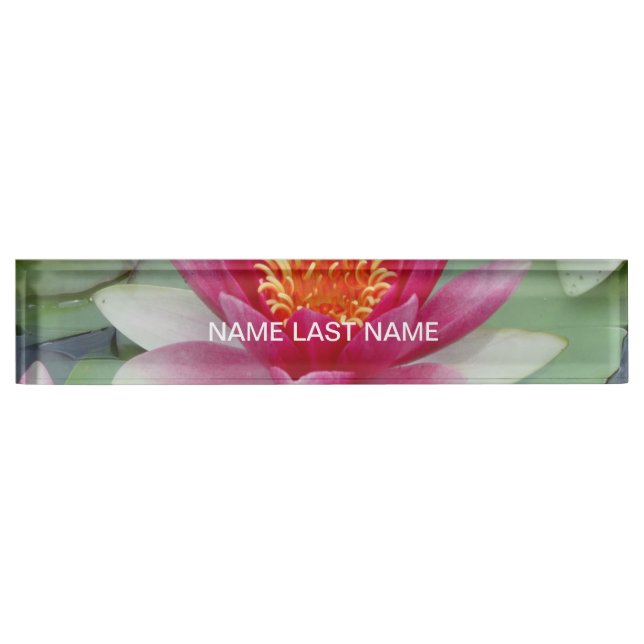 Pink Lotus Water Lily Nameplate (Front)