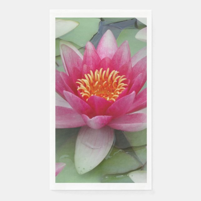 Pink Lotus Water Lily Napkin (Front)