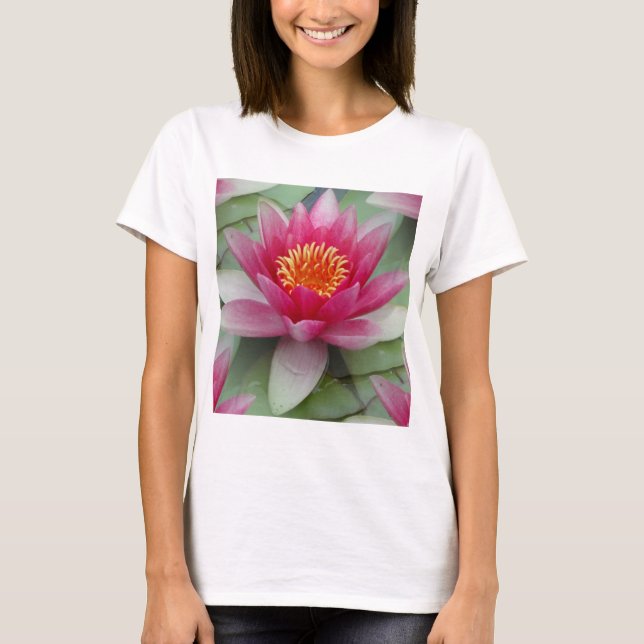 Pink Lotus Water Lily T-Shirt (Front)