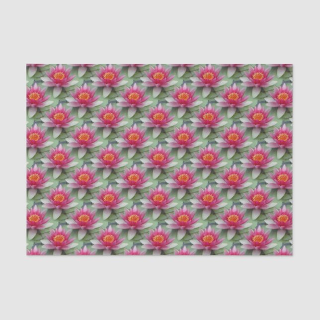 Pink Lotus Water Lily Tissue Paper (Front)