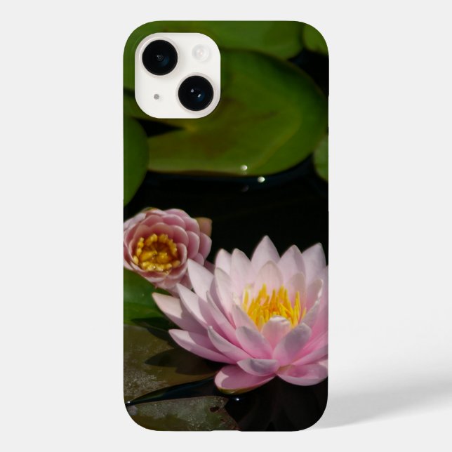 Pink Lotus Waterlilies iPhone case (Back)