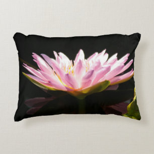 Pink Lotus Waterlily Accent Pillow