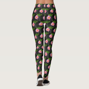 Pink Lotus Waterlily Leggings