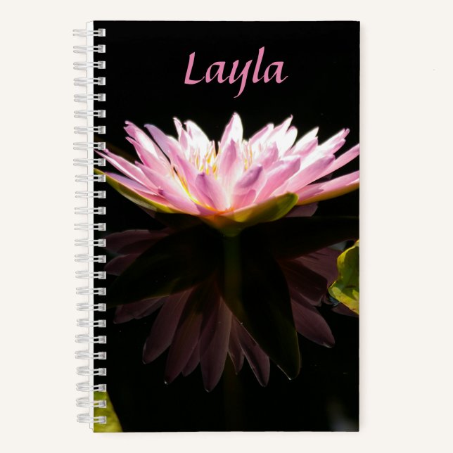 Pink Lotus Waterlily Notebook (Front)