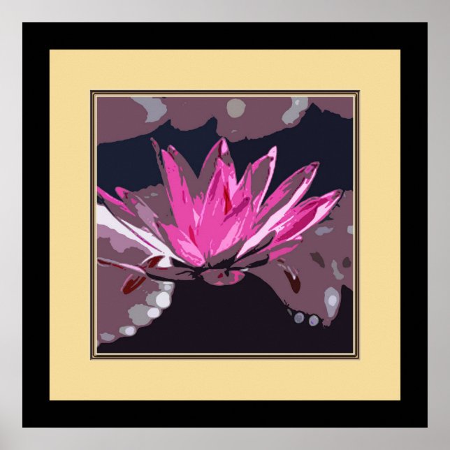 pink lotus, waterlily poster (Front)