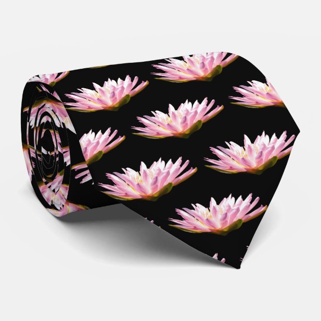 Pink Lotus Waterlily Tie (Rolled)
