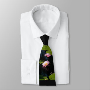 Pink Lotus Waterlily Tie