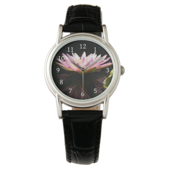 Pink Lotus Waterlily Watch (Front)