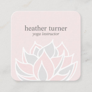 Pink Lotus wellness spa massage yoga  Square Busin Square Business Card