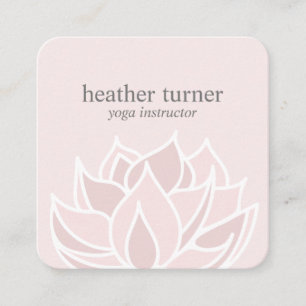Pink Lotus wellness spa massage yoga  Square Business Card