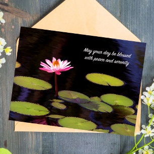 Pink Lotus With Peace And Serenity Postcard
