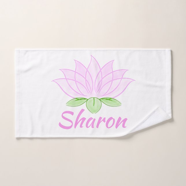 Pink  Lotus Yoga Exercise Hand Towel (Hand Towel)