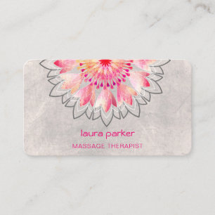 Pink Lotus Yoga Therapist Spa Holistic Health Business Card
