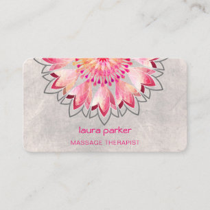 Pink Lotus Yoga Therapist Spa Holistic Health Business Card