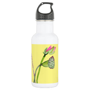 Pink Lotus Zen flower Buddhist Art 532 Ml Water Bottle