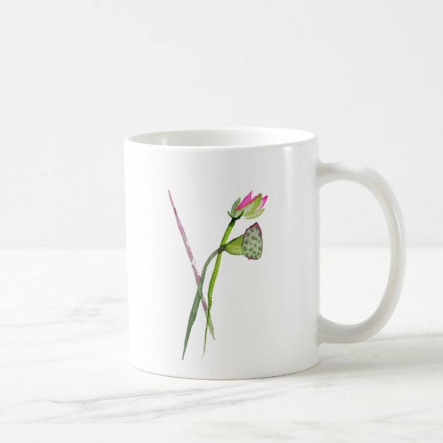 Pink Lotus Zen flower Buddhist Art Coffee Mug (Right)
