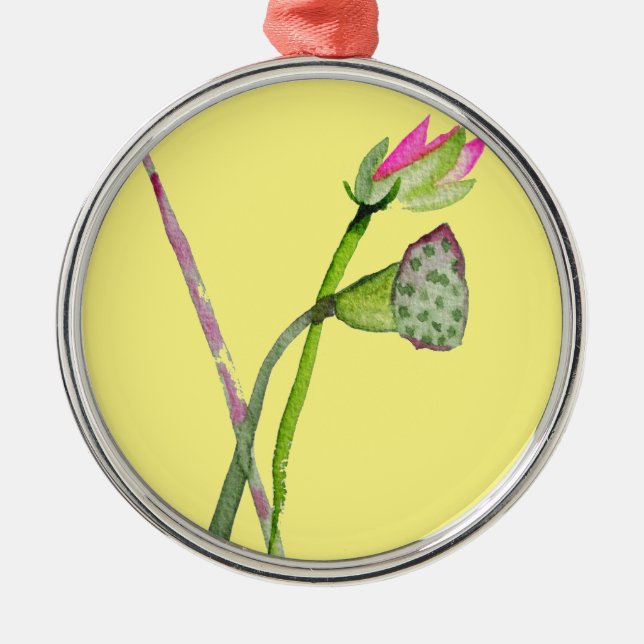 Pink Lotus Zen flower Buddhist Art Metal Tree Decoration (Front)