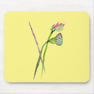 Pink Lotus Zen flower Buddhist Art Mouse Mat