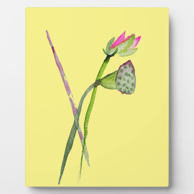 Pink Lotus Zen flower Buddhist Art Plaque (Front)