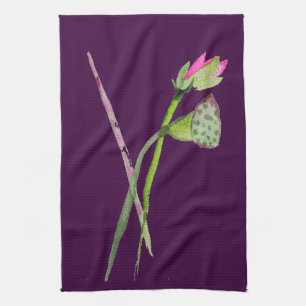Pink Lotus Zen flower Buddhist Art Tea Towel
