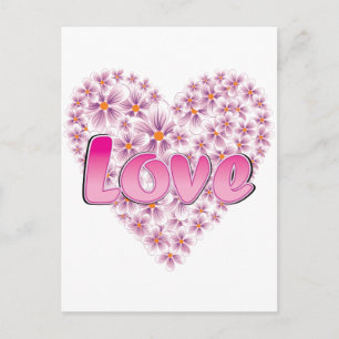 Pink Love and Daisies Postcard