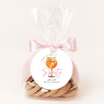 Pink Love At First Spritz Bridal Shower Favour Classic Round Sticker<br><div class="desc">Introducing our Pink Love At First Spritz Bridal Shower Favour Stickers, a delightful touch to your celebration. These stickers, adorned with charming pink hues and a playful nod to the Aperol Spritz, add a touch of whimsy to your favours. Perfect for sealing envelopes or decorating gift bags, they infuse your...</div>