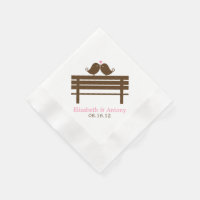 Pink Love Birds on Park Bench Wedding