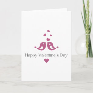 Pink Love Birds Valentine's Mug, Romantic Gift Card