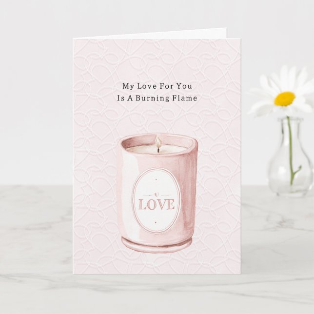Pink Love Candle Card (Small Plant)
