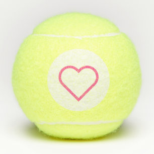 Pink Love - Choose / add your colors - Heart Tennis Balls