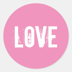 Pink Love Classic Round Sticker