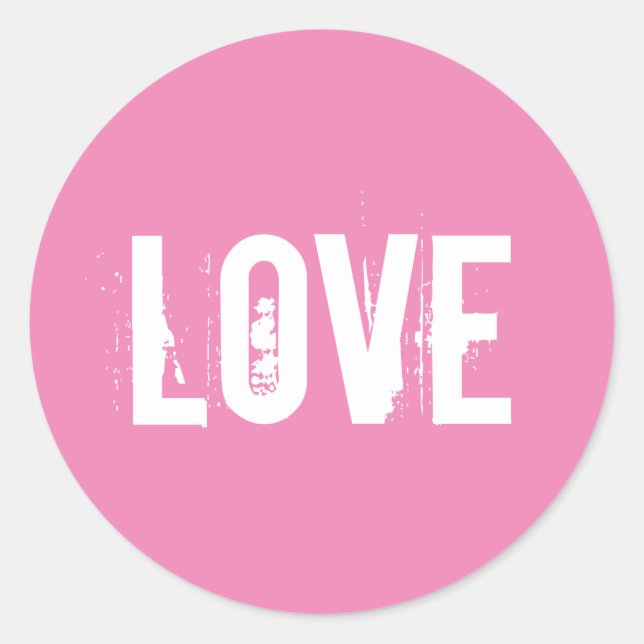 Pink Love Classic Round Sticker (Front)