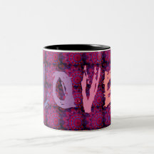 PINK LOVE COLOR BLACK PURPLE Two-Tone COFFEE MUG