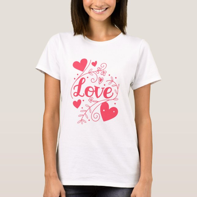 Pink Love Floral T-Shirt (Front)