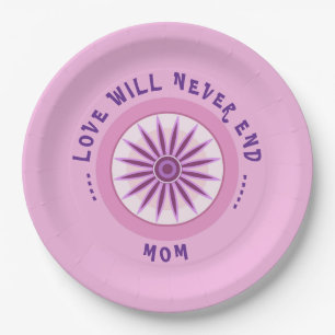 PINK LOVE GIFT FOR MOM , MOTHERS DAY , BIRTHDAY PAPER PLATE