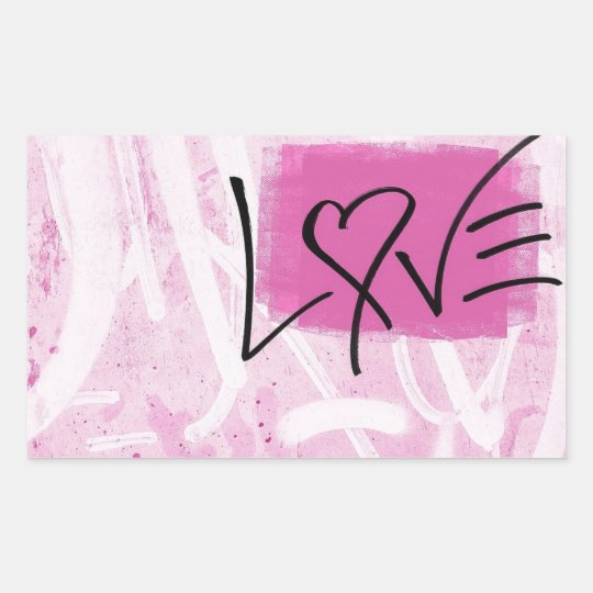 Pink Love Graffiti Art Stickers