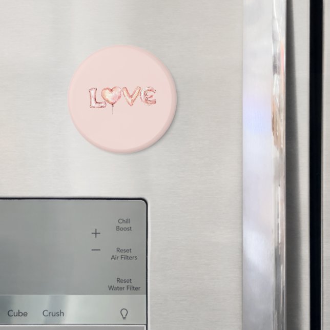 Pink Love Heart Balloon Magnet (In Situ (Fridge))