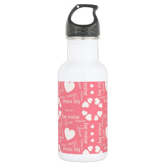Pink Love Heart Be Mine 532 Ml Water Bottle