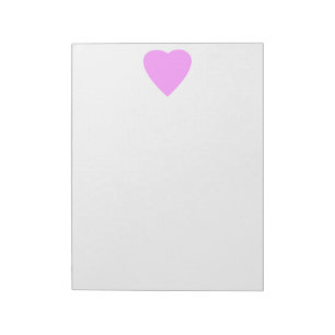 Pink love heart on white. notepad