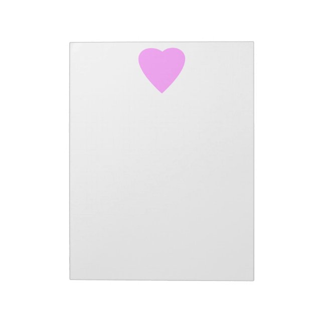 Pink love heart on white. notepad (Rotated)