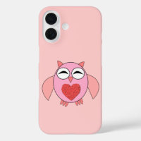 Pink Love Heart Owl