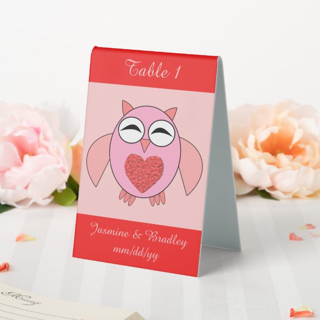 Pink Love Heart Owl Custom Wedding Reception (In SItu (Wedding))