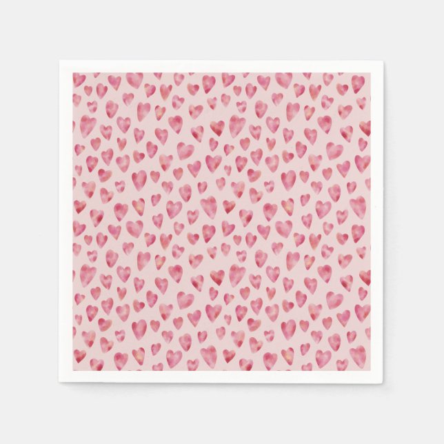 Pink Love Heart pattern Napkin (Front)