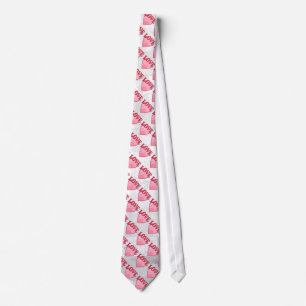 Pink Love Heart Pattern Tie