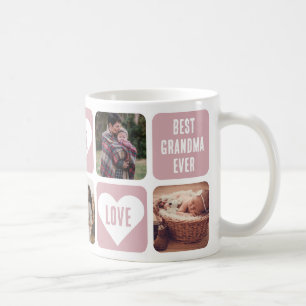 Pink Love Heart Photo Best Grandma Ever Mug
