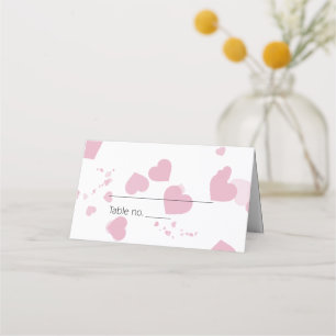 Pink Love heart  Place Card