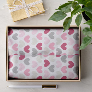 Pink Love Heart Romantic Modern Girly Tissue Paper