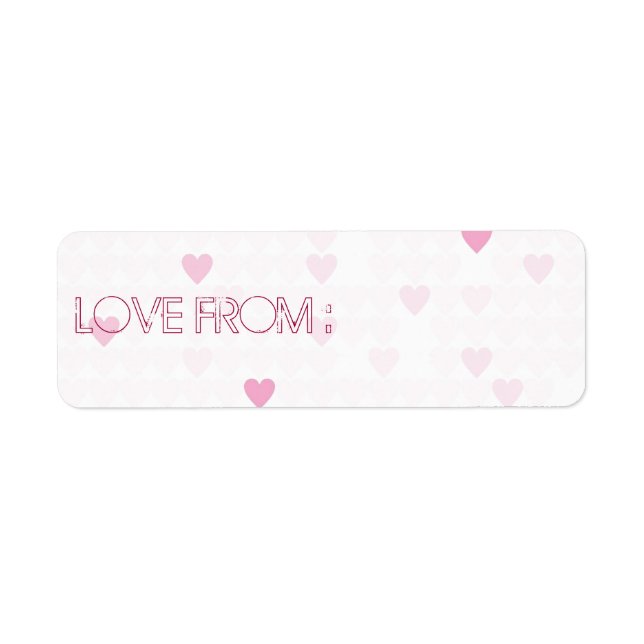 PINK "LOVE HEART"S" RETURN ADDRESS LABELS (Front)
