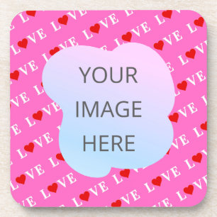 Pink LOVE Heart Stylish Coaster